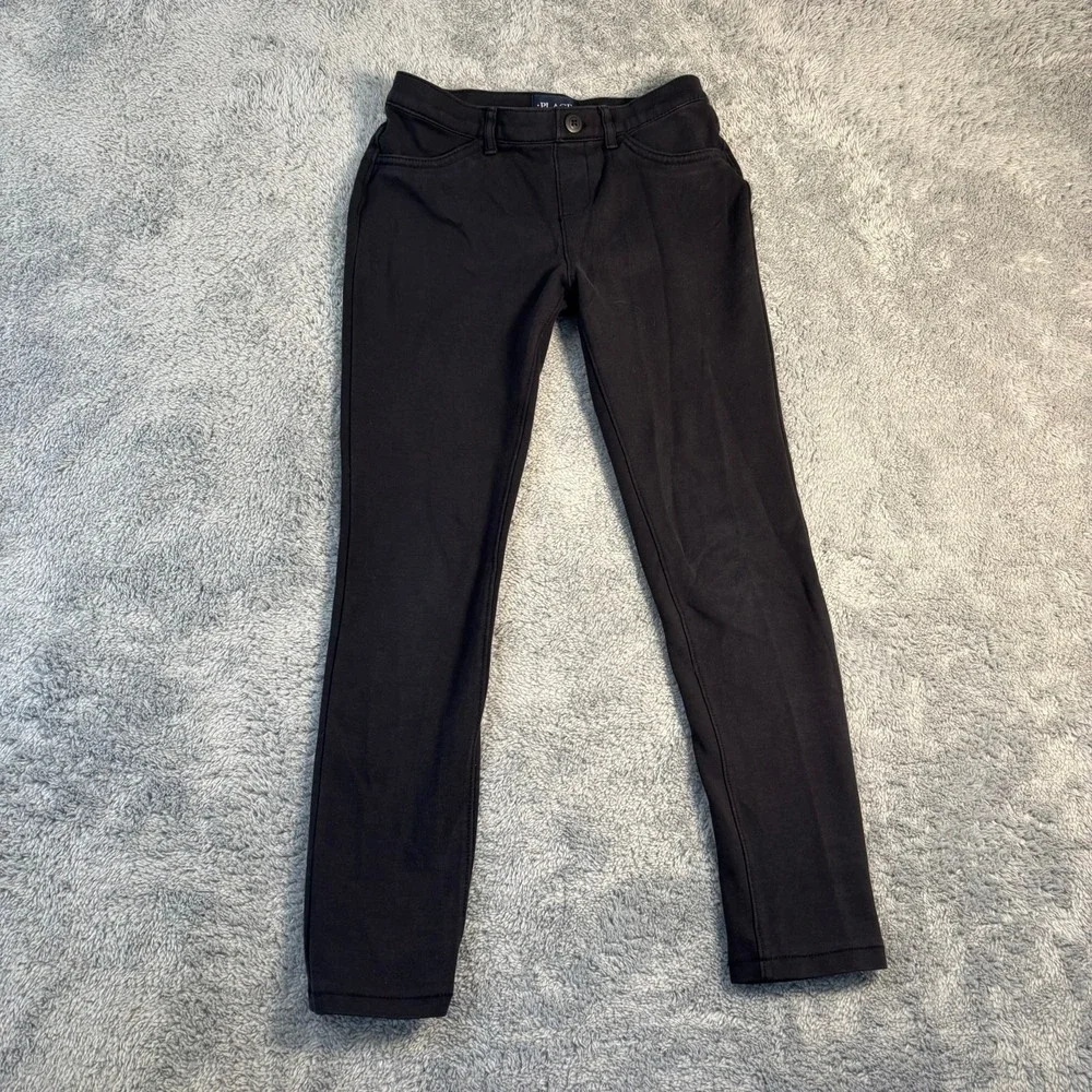 The Childrens Place Girls Black Skinny Pants Stretch Knit School Uniform Size 10